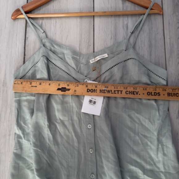 Becool Top Women Large Green V-Neck Sleeveless Spaghetti Strap Rayon - Picture 10 of 10